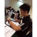 Phan Wai Kin studying diligently in Sunway